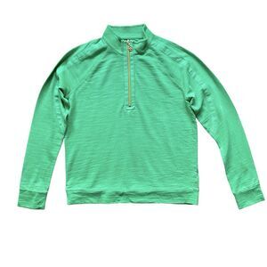 Luxletic Lilly Pulitzer Quarter Zip Pullover Sweatshirt S Kelly Green Cotton